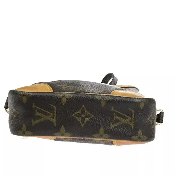 LOUIS VUITTON Danube Shoulder Bag Monogram Leather Brown France